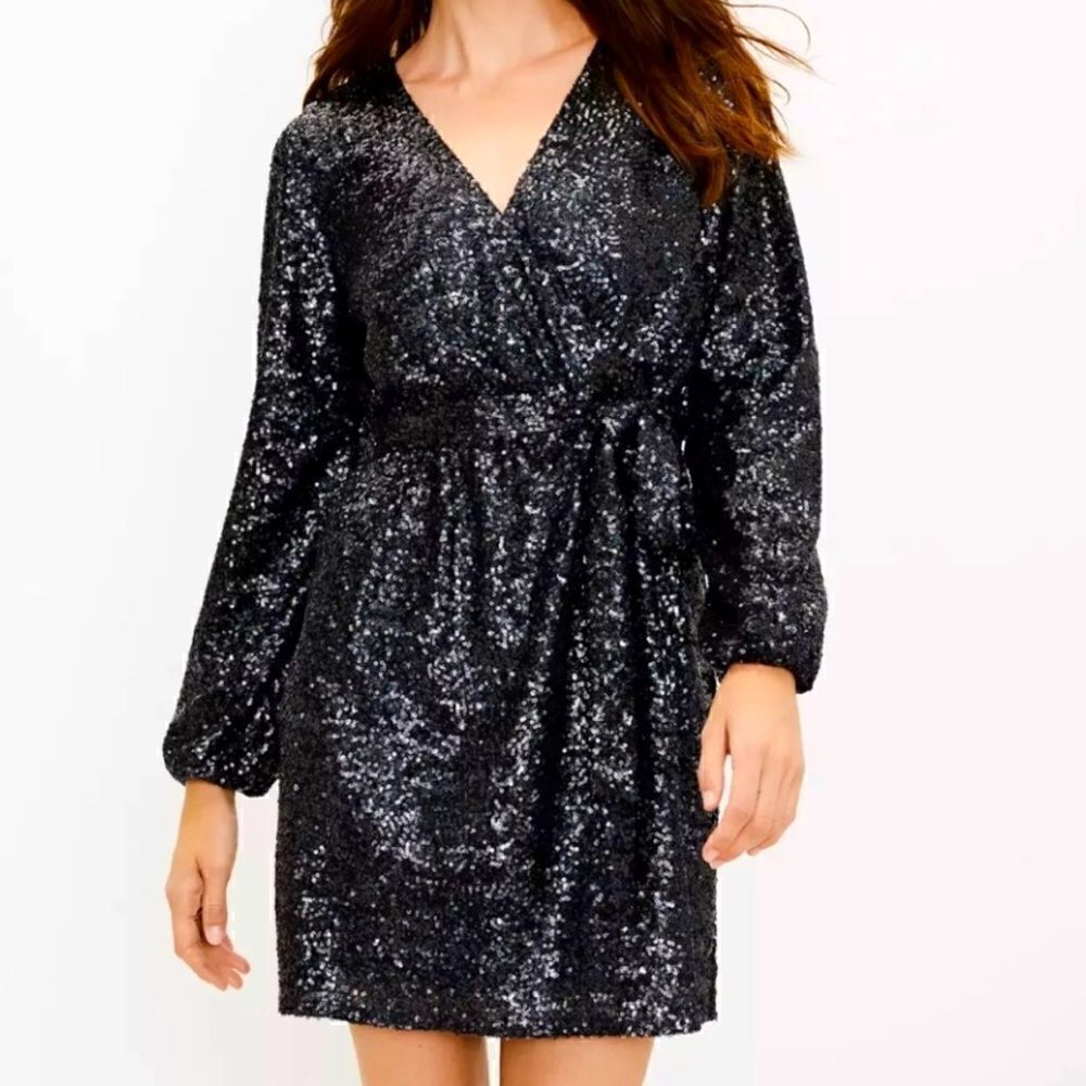 Ann Taylor Loft sequins wrap dress